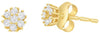 ESTATE .25CT DIAMOND 14KT YELLOW GOLD 3D ROUND CLASSIC FLOWER STUD EARRINGS