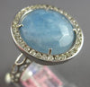 3.52CT DIAMOND & AAA AQUAMARINE 14KT WHITE GOLD 3D ROUND FILIGREE HALO FUN RING