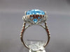 EXTRA LARGE 15.47CT DIAMOND & AAA BLUE TOPAZ 18KT WHITE GOLD 3D ENGAGEMENT RING