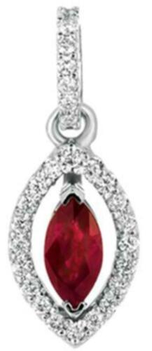 .67CT DIAMOND & AAA RUBY 14KT WHITE GOLD ROUND & MARQUISE HALO FLOATING PENDANT