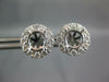 LARGE .74CT DIAMOND 18K WHITE GOLD CLASSIC 4 PRONG HALO SEMI MOUNT STUD EARRINGS