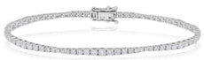 2.98CT DIAMOND 14KT WHITE GOLD ROUND GRADUATING BY THE YARD LOVE TENNIS BRACELET