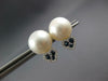 .37CT DIAMOND & AAA SAPPHIRE & AAA SOUTH SEA PEARL 14KT WHITE GOLD STUD EARRINGS
