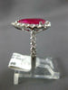 LARGE 3.0CT DIAMOND & AAA RUBY 14K WHITE GOLD PEAR SHAPE & ROUND ENGAGEMENT RING