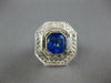 EXTRA LARGE 6.45CT DIAMOND & AAA SAPPHIRE 18KT WHITE GOLD ENGAGEMENT RING #27473