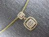 ESTATE .37CT DIAMOND 14KT YELLOW GOLD CLUSTER SQUARE HALO FUN FLOATING PENDANT