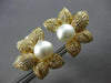 EXTRA LARGE 3.26CT DIAMOND & AAA SOUTH SEA PEARL 18K YELLOW GOLD FLOWER EARRINGS