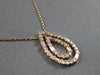 .46CT DIAMOND 14K ROSE GOLD 3D ROUND & BAGUETTE DOUBLE OPEN TEAR DROP NECKLACE
