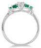 .75CT DIAMOND & AAA EMERALD 14KT WHITE GOLD 3D 7 STONE FLORAL LUCIDA LOVE RING
