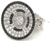 ESTATE 2.21CT WHITE & BLACK DIAMOND 18KT WHITE GOLD CIRCULAR LOVE KNOT FUN RING