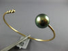 .1CT DIAMOND & AAA TAHITIAN PEARL 18K YELLOW GOLD 3 STONE ETOILE BANGLE BRACELET