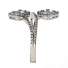 LARGE 1.25CT DIAMOND 18KT WHITE GOLD 3D ROUND & BAGUETTE DOUBLE SQUARE LOVE RING