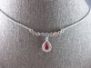 .78CT DIAMOND & AAA RUBY 14KT WHITE GOLD PEAR SHAPE & ROUND HALO LOVE NECKLACE