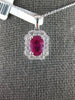1.14CT DIAMOND & AAA RUBY 18KT WHITE GOLD 3D OVAL & ROUND SQUARE OCTAGON PENDANT