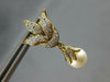 .36CT DIAMOND & AAA SOUTH SEA PEARL14KT 2 TONE GOLD MULTI LEAF HANGING EARRINGS