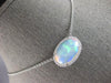 LARGE 7.4CT DIAMOND & AAA AUSTRALIAN OPAL 14KT WHITE GOLD OVAL FILIGREE NECKLACE