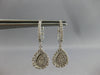 LARGE 1.10CT DIAMOND 14KT WHITE GOLD ROUND & BAGUETTE BALLERINA EARRINGS #27690