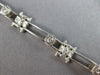 ESTATE WIDE .30CT DIAMOND 14KT WHITE GOLD 3D ROUND FILIGREE FUN TENNIS BRACELET