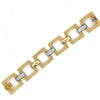 1.42CT DIAMOND 18KT WHITE & YELLOW GOLD CLASSIC SQUARE LINK FUN TENNIS BRACELET