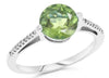 1.78CT DIAMOND & AAA GREEN AMETHYST 14K WHITE GOLD CLASSIC ROUND ENGAGEMENT RING