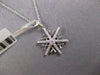 ESTATE .17CT DIAMOND 18KT WHITE GOLD 3D CLASSIC FLOWER SNOWFLAKE FUN PENDANT