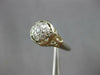 ANTIQUE ART DECO .21CT DIAMOND 18KT WHITE GOLD 3D FLOWER ENGAGEMENT RING #27342