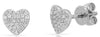 ESTATE .16CT DIAMOND 14KT WHITE GOLD CLASSIC PAVE HEART SHAPE LOVE STUD EARRINGS