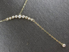 .49CT DIAMOND 14KT YELLOW GOLD GRADUATING JOURNEY SOLITAIRE LARIAT FUN NECKLACE