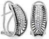 .47CT DIAMOND 14KT WHITE & BLACK GOLD 3D ROUND MULTI ROW PAVE HANGING EARRINGS