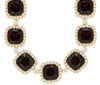 109.5CT DIAMOND & AAA GARNET 14KT YELLOW GOLD 3D CUSHION & ROUND SQUARE NECKLACE
