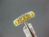 ESTATE 2.18CT WHITE & FANCY YELLOW DIAMOND 18K 2 TONE GOLD OVAL ANNIVERSARY RING