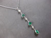 LONG .70CT DIAMOND & AAA EMERALD 14KT WHITE GOLD 3D MULTI SHAPE LARIAT NECKLACE