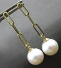 ESTATE AAA SOUTH SEA PEARL 14KT YELLOW GOLD OVAL LOVE KNOT FUN HANGING EARRINGS