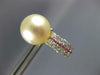 .85CT DIAMOND & AAA GOLDEN SOUTH SEA PEARL & SAPPHIRE 18K WHITE GOLD 3D EARRINGS