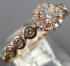.53CT DIAMOND 14KT ROSE GOLD SOLITAIRE HALO FLOWER FRIENDSHIP PROMISE LOVE RING