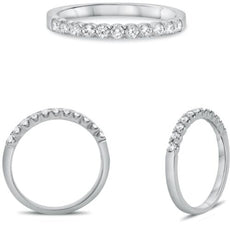 .31CT DIAMOND 14KT WHITE GOLD 3D ROUND 2MM SHARED PRONG WEDDING ANNIVERSARY RING
