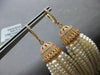 EXTRA LARGE & LONG 1.55CT DIAMOND & AAA SOUTH SEA PEARL 18KT ROSE GOLD EARRINGS