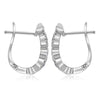 .76CT DIAMOND & AAA SAPPHIRE 14KT WHITE GOLD 3D HEXAGON FLOWER HANGING EARRINGS