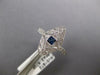WIDE .30CT DIAMOND & AAA SAPPHIRE 18KT WHITE GOLD PRINCESS & ROUND FILIGREE RING