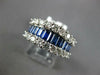 WIDE 2.44CT DIAMOND & AAA SAPPHIRE 18K WHITE GOLD 3D GRADUATING ANNIVERSARY RING