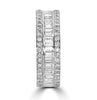 WIDE 2.60CT DIAMOND 18K WHITE GOLD 3D ROUND & BAGUETTE ETERNITY ANNIVERSARY RING