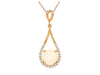 .62CT DIAMOND & AAA OPAL 14KT ROSE GOLD CLASSIC ROUND TEAR DROP FLOATING PENDANT