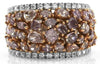 ESTATE LARGE 5.17CT WHITE & PINK DIAMOND 18KT WHITE & ROSE GOLD ANNIVERSARY RING