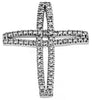 ESTATE .49CT DIAMOND 14KT WHITE GOLD CLASSIC GEOMETRICAL CROSS FLOATING PENDANT