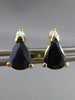 ESTATE 1.68CT DIAMOND & SAPPHIRE 14K YELLOW GOLD PEAR SHAPE STUD EARRINGS #25457
