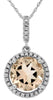 1.88CT DIAMOND & AAA MORGANITE 14KT WHITE GOLD ROUND HALO LOVE FLOATING PENDANT
