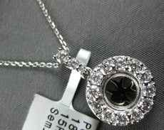 .53CT DIAMOND 18KT WHITE GOLD 3D ROUND HALO 4 PRONG SEMI MOUNT FLOATING PENDANT