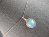 2.36CT DIAMOND & AAA AUSTRALIAN OPAL 14KT ROSE GOLD OVAL HALO FLOATING PENDANT