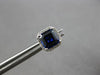 2.49CT DIAMOND & AAA SAPPHIRE 14KT WHITE GOLD EMERALD CUT & ROUND STUD EARRINGS