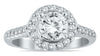 ESTATE 1.25CT DIAMOND 14KT WHITE GOLD 3D CLASSIC ROUND HALO ENGAGEMENT RING